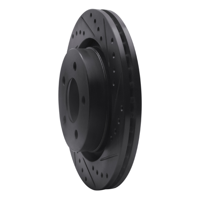 Chrysler 300M Brake Rotor (1) - Front Right - R1 Concepts - Drilled & Slotted - Black - `99-`04